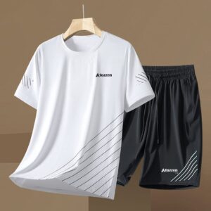 T-shirt with Shorts For Men's (White-1)