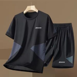 T-shirt with Shorts For Men's (Black-2)