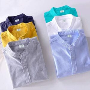 6Pcs round neck premium Mens Shirt (White,Sky,Nevy blue,pest,khatli,ash)