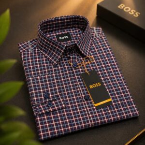 Premium Full Sleeve Formal Shirt for Men(Burgundy Check)