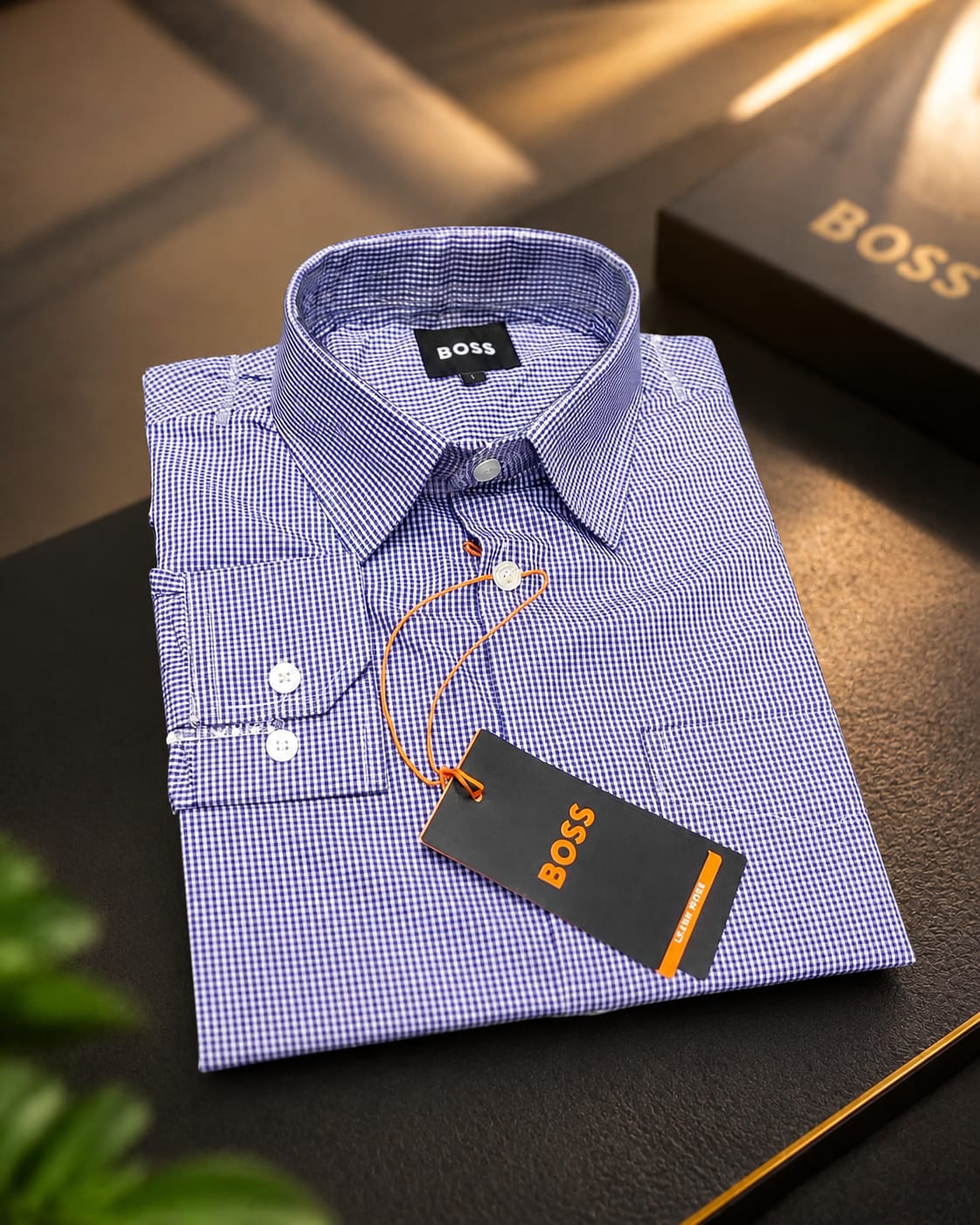 Premium Full Sleeve Formal Shirt for Men(Blue White Micro Check)