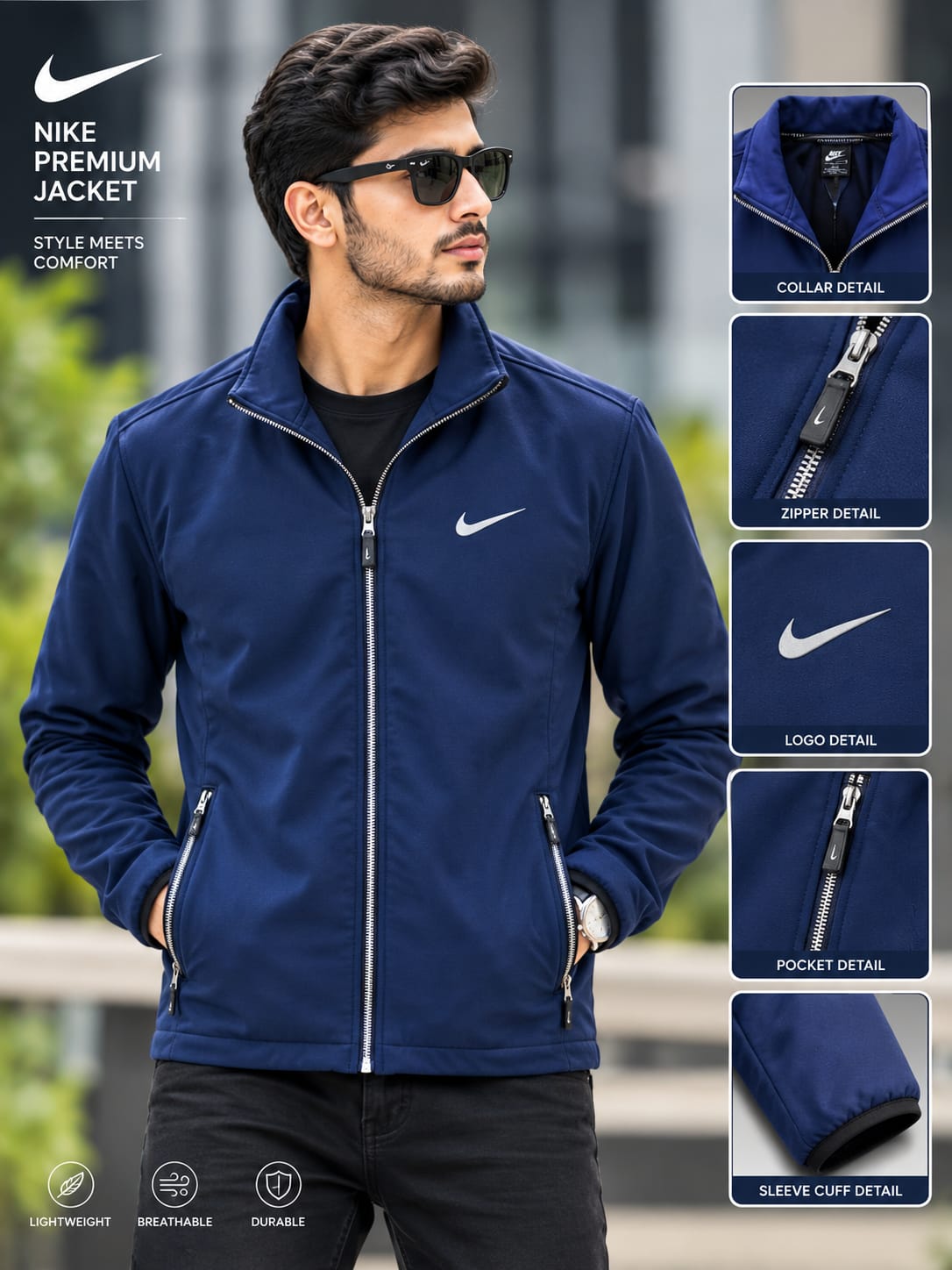 Export Quality Stylish Winter Premium Jacket(Navy)