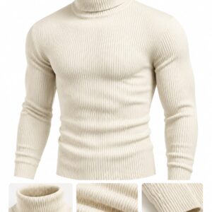 Premium Full Sleeve High Neck Sweater(Cream)