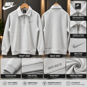 Classic Half-Zip Sweatshirt-Ash