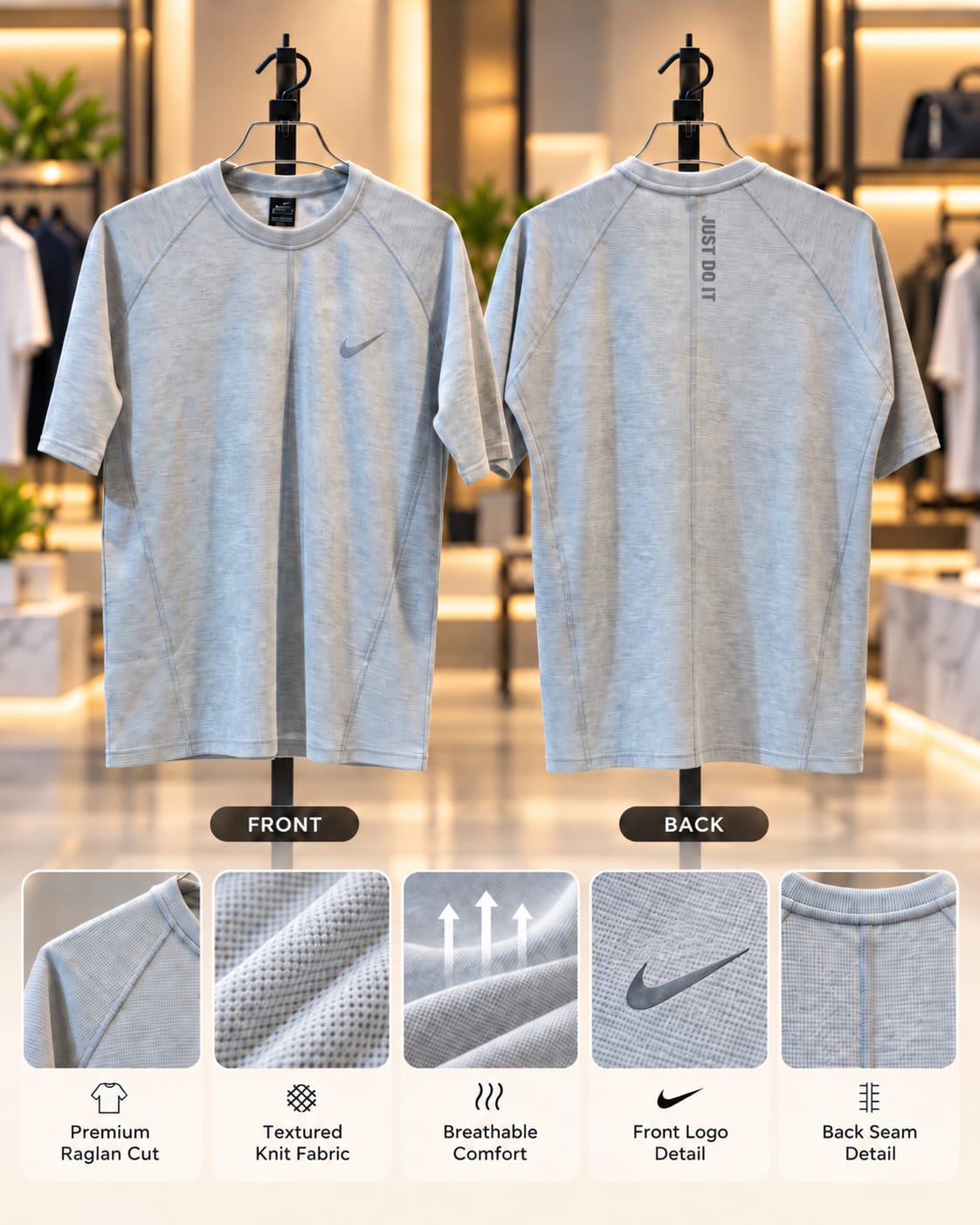 Exported Masterpiece Drop Shoulder T-Shirt(Ash)